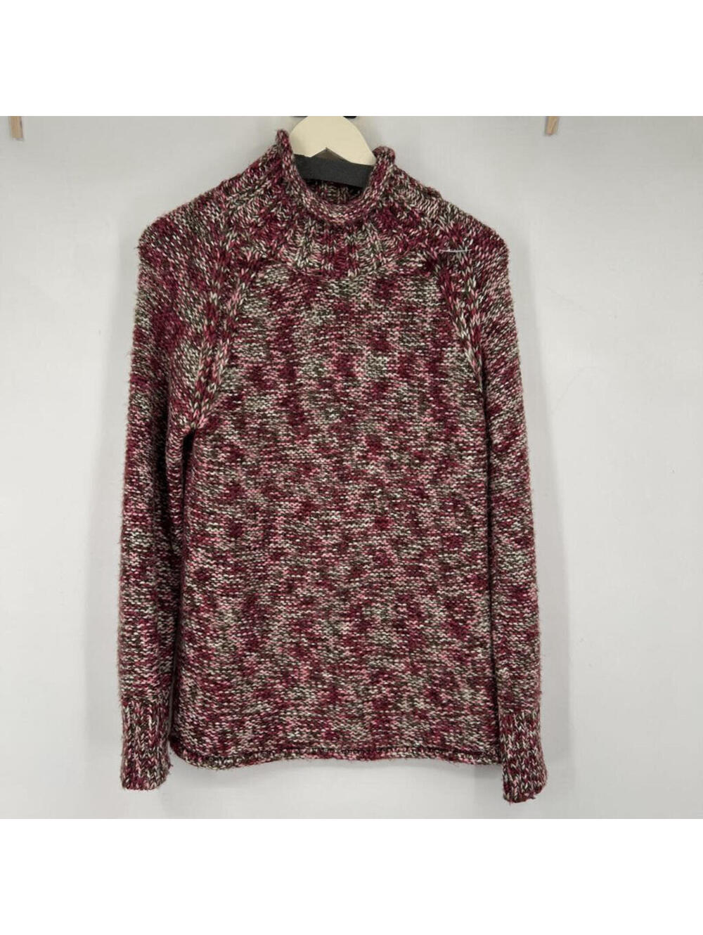 Women's Columbia Magenta Wool Blend Mock Neck Sweater Medium